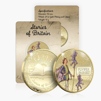 Stories of Britain Flower Fairies Bluebell Fairy Gold Plated BU Commemorative