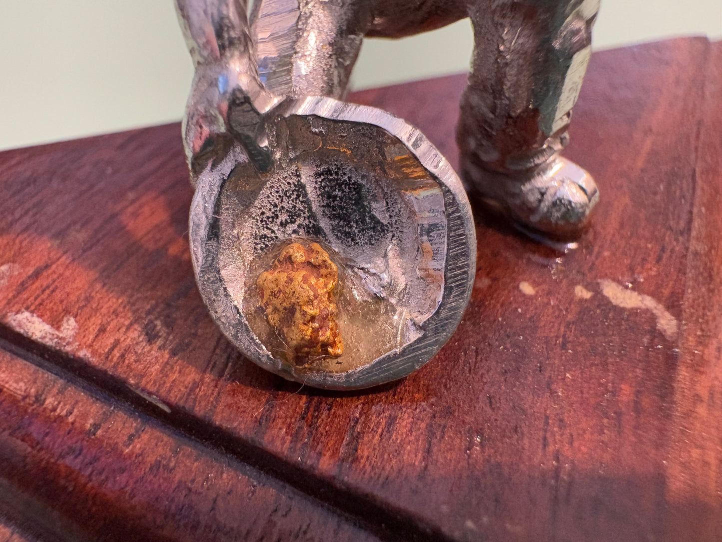 Pewter Gold Prospector with "Pocket Treasure Gold Nugget"