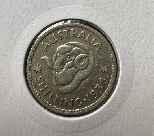 1938 Australian King George VI Shilling Silver