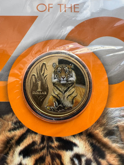 2012 $1 Animals of the Zoo Series coloured coin - Sumatran Tiger