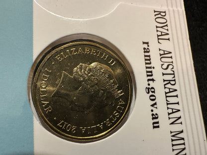 2017 Trans Australian Railway Australia Map Shaped Counterstamp One Dollar ($1) Uncirculated Australian Decimal Coin