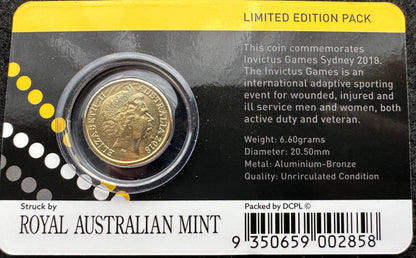 2018 $2 Invictus Games Al-Br Uncirculated Coin in Limited Edition Card