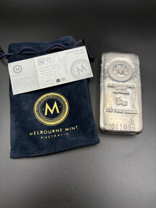 1kg Melbourne Mint Silver Cast Bar