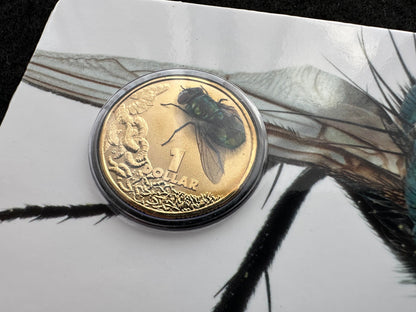 2014 $1 Bright Bugs Series – Blow Fly Uncirculated Coin in Card