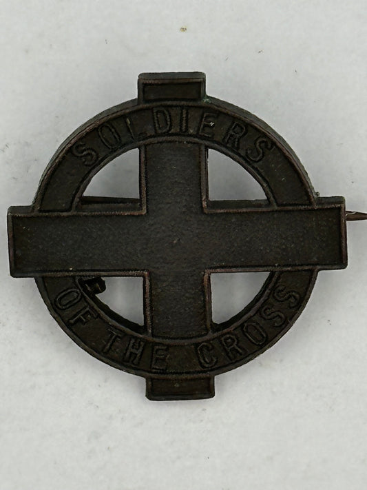 Soldiers Of The Cross vintage pin badge Christianity