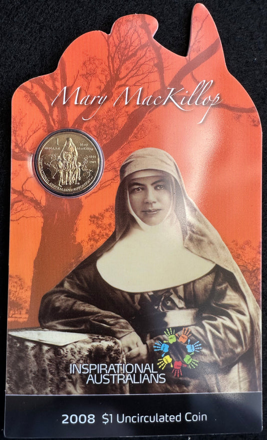 2008 $1 Inspirational Australians Mary McKillop Carded Coin