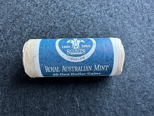 2008 Scouts $1 One Dollar Official Royal Australian Mint Roll