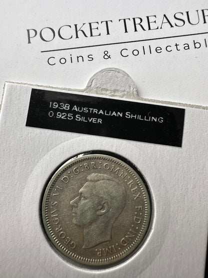 1938 Australian King George VI Shilling Silver