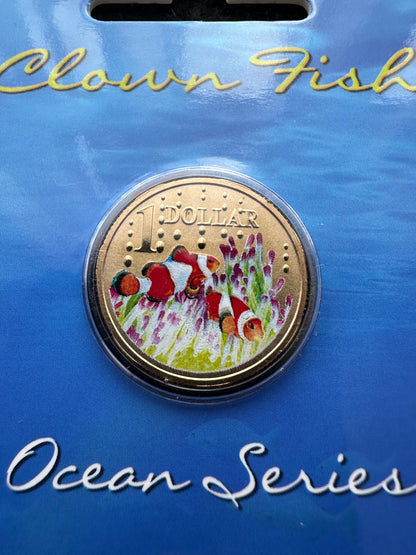 2006 $1 Ocean Series coloured coin - Clown Fish