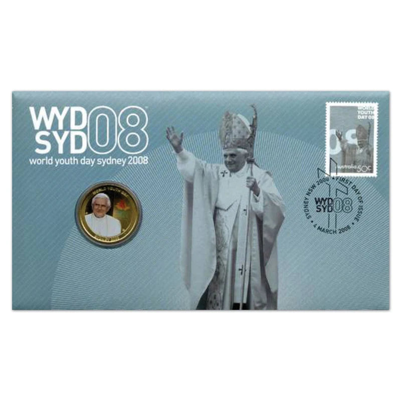 2008 $1 World Youth Day Coin & Stamp Cover PNC