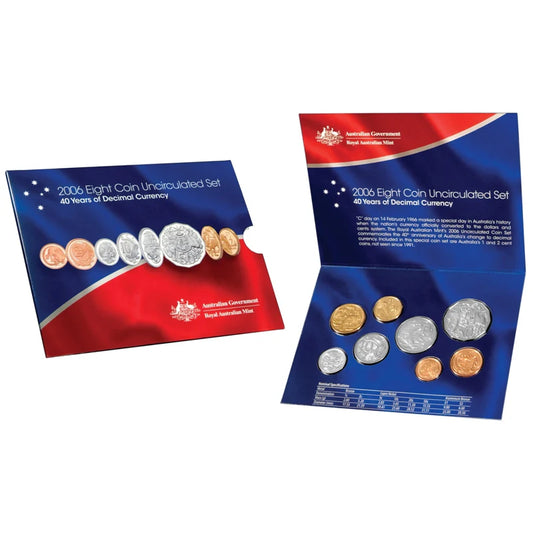 2006 Eight Coin Mint Set - Decimal Currency 40th Anniversary