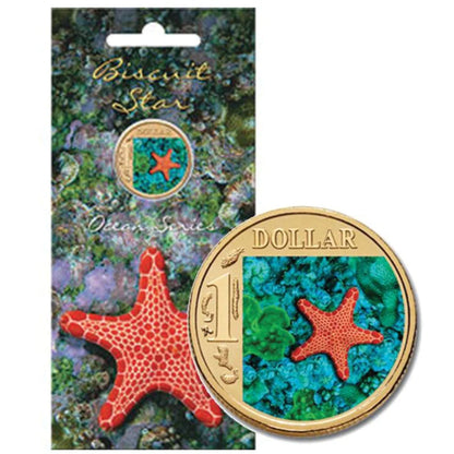 2006 $1 Ocean Series coloured coin - Biscuit Star