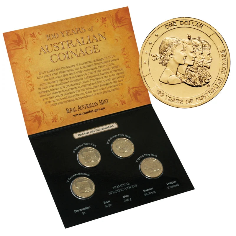 2010 Four Coin Uncirculated Set 100 Years of Coinage