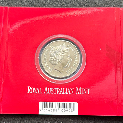 2015 Royal Australian Mint Fifty Cents 50c Lunar New Year of the Goat Tetra-Decagonal Lunar Series Coin