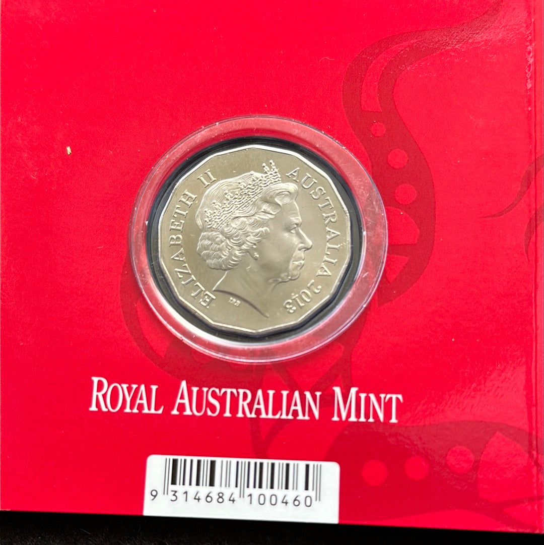 2013 Royal Australian Mint - Fifty Cents 50c - Lunar New Year of the Snake Tetra-Decagonal Lunar Series Coin