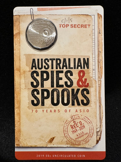 2019 Fifty 50 cent Australian Spies & Spooks 70 Years of ASIO