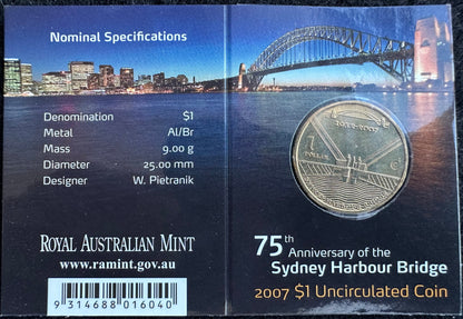 2007 75th Anniversary of the Sydney Harbor Bridge Privy Mark Carded Coins