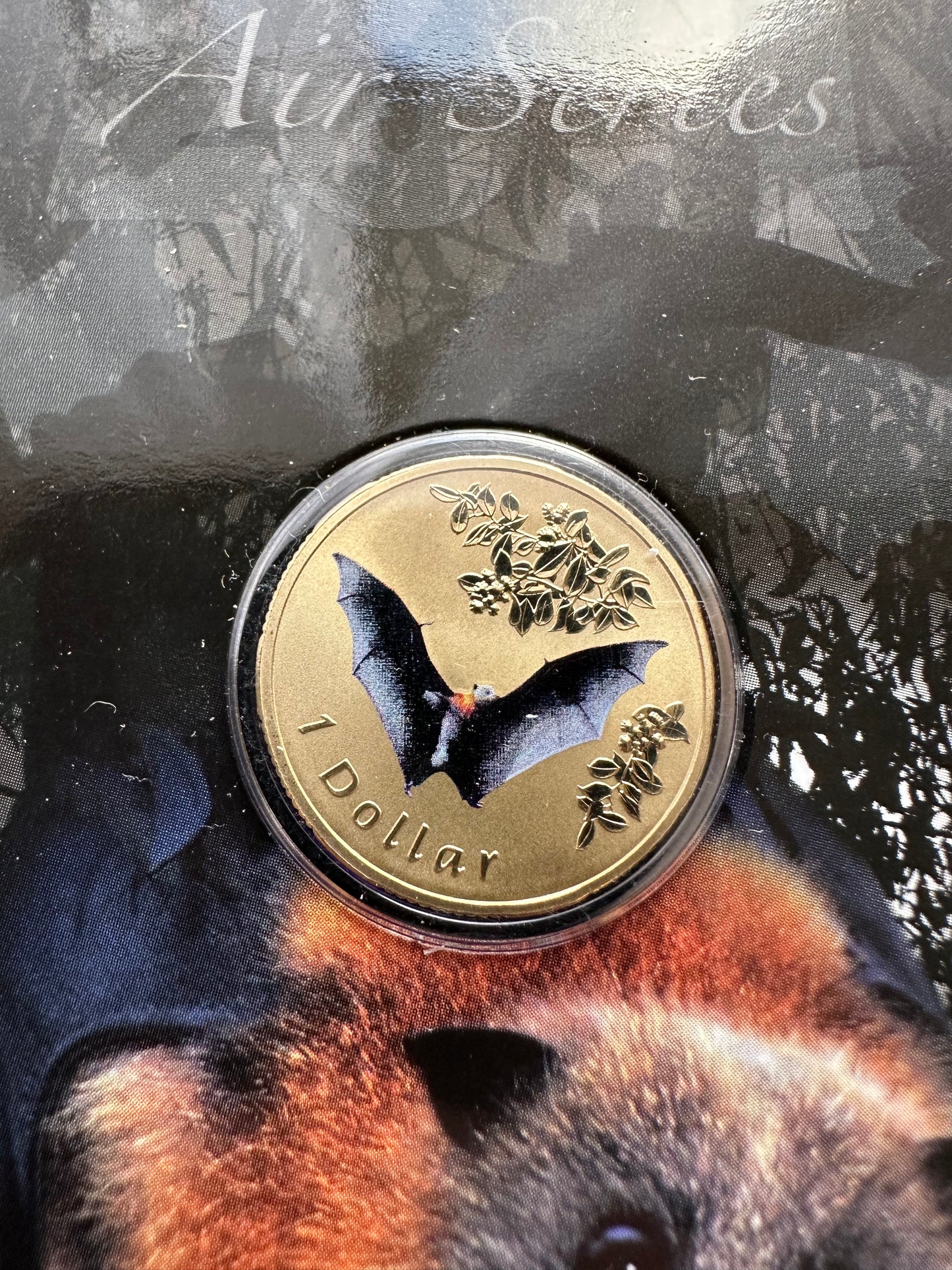 2011 $1 Air Series coloured coin - Grey-headed Flying-fox