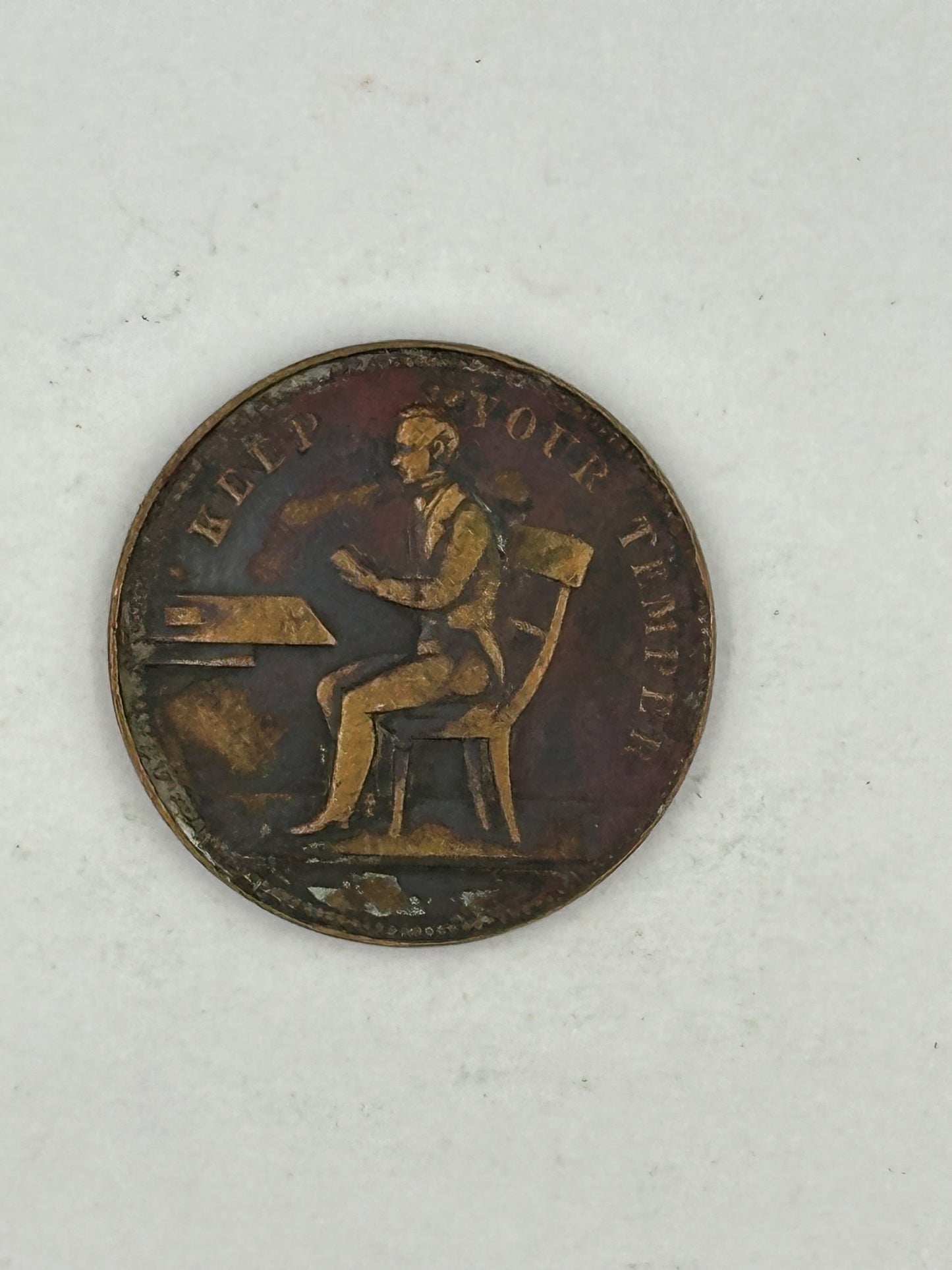 1850’s Gambling token - Victoria Keep your temper