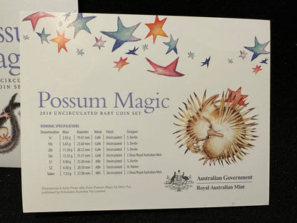 2018 Royal Australian Mint Possum Magic Baby Coin Set Uncirculated Six Coin