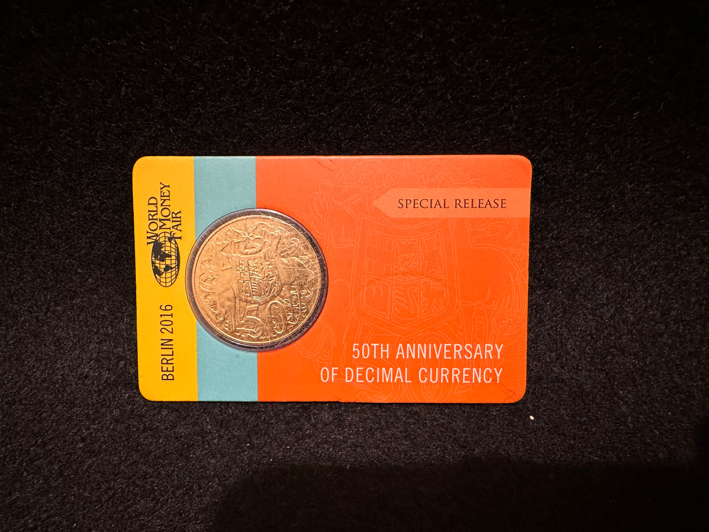 2016 Fifty Cent Decimal Currency 50th Anniversary Gold Plated (50c) Uncirculated Australian Decimal Coin - WMF Berlin