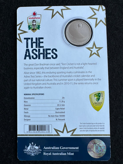 2010/2011 Twenty Cent The Ashes Test Series (20c) Uncirculated Australian Decimal Coin