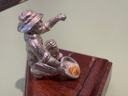 Pewter Gold Prospector with "Pocket Treasure Gold Nugget"