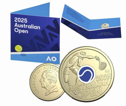 2025 Men’s Australian Open $2 Privy Mark Coin in Folder - SPECIAL YELLOW COLOUR