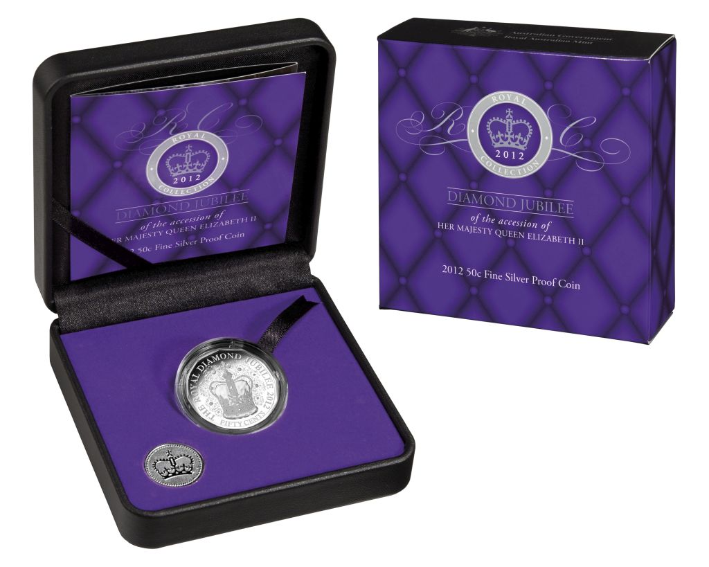 2012 Queen Elizabeth II Diamond Jubilee 50c Silver Proof Coin