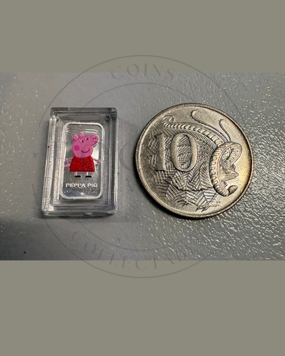 Mini Fractional Silver Bars – 1 Gram .999 Fine Silver (Peppa Pig Design)