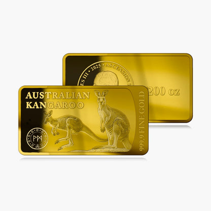 2025 Legends of Gold Australian Kangaroo 1/200oz .9999 Solid Gold Bar