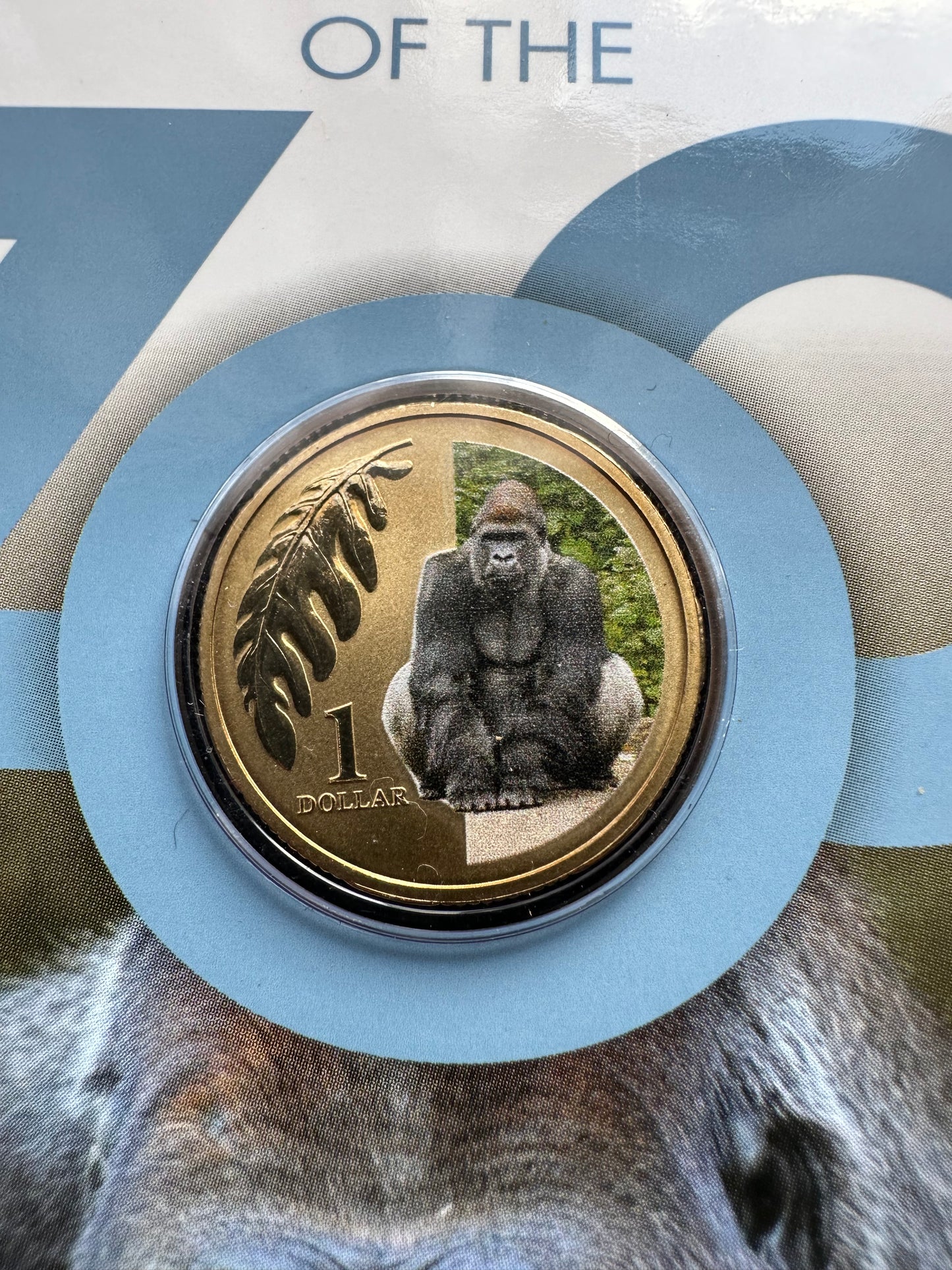 2012 $1 Animals of the Zoo Series coloured coin - Western Lowland Gorilla