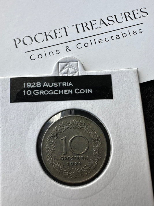 1928 Austria 10 Groschen 1928 Copper-Nickel KM#2838