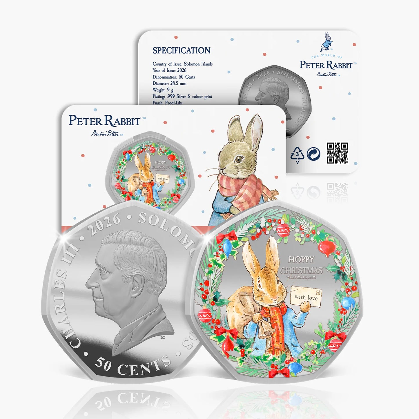 2025 50 cent Beatrix Potter Christmas 2025 – Limited Edition BU Coloured Coin