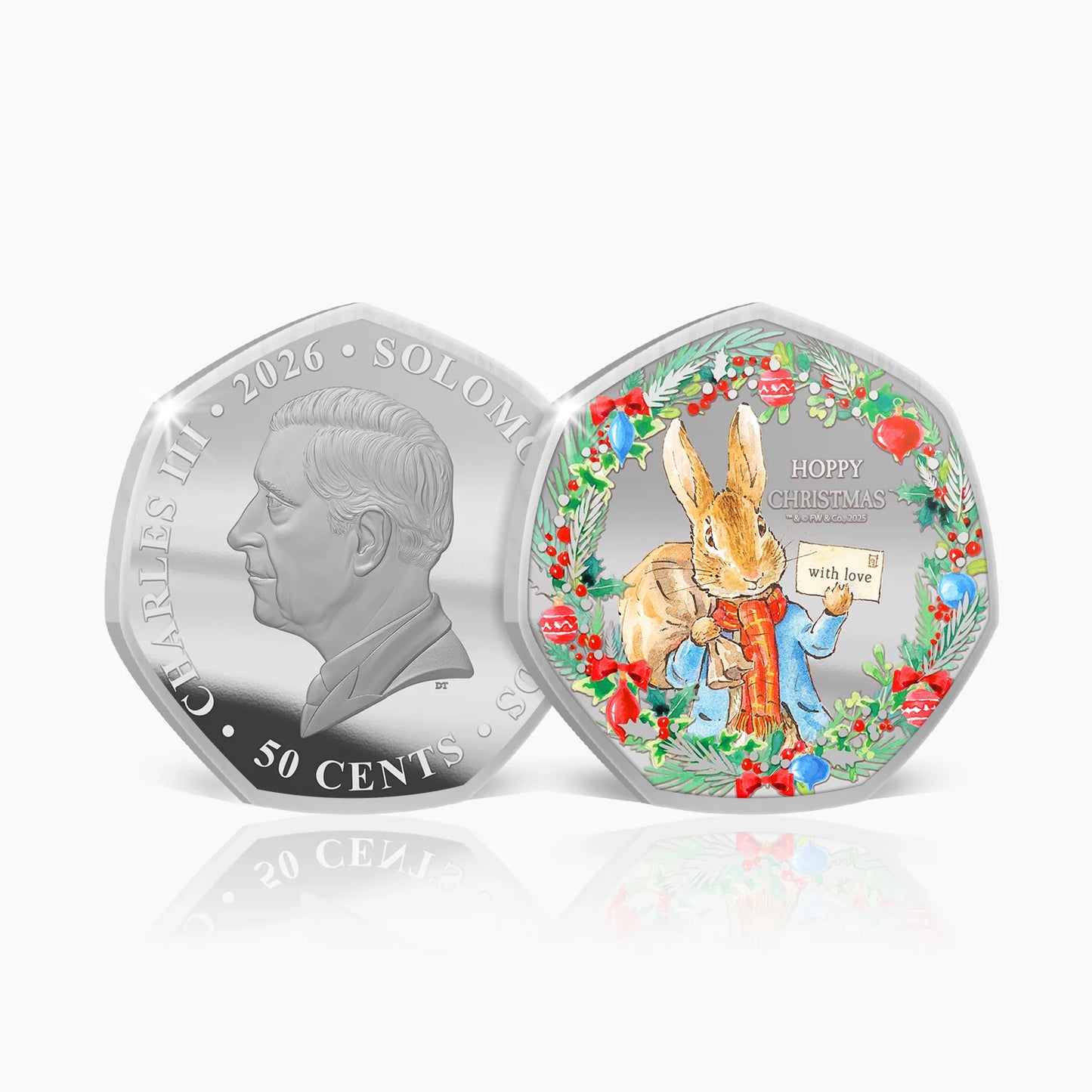 2025 50 cent Beatrix Potter Christmas 2025 – Limited Edition BU Coloured Coin