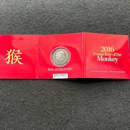 2016 Royal Australian Mint Fifty Cents 50c Lunar New Year of the Monkey Tetra-Decagonal Lunar Series Coin