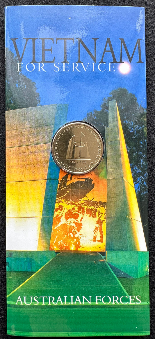 2003 $1 For Service Vietnam Veterans coin on card