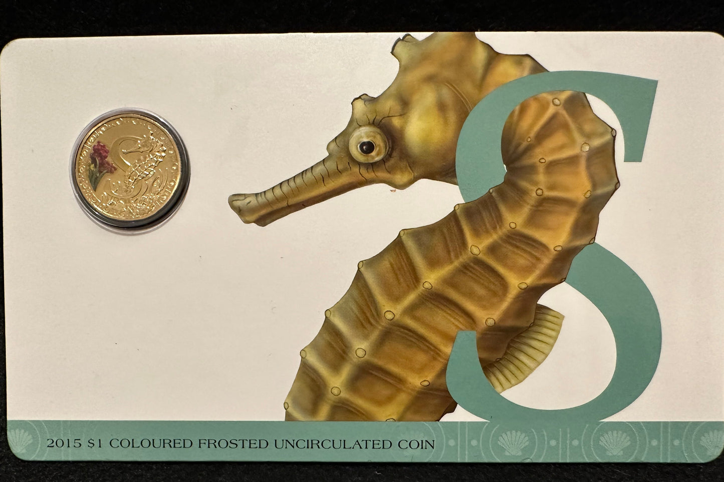 2015 Australia $1 One dollar coin 2015 ALPHABET Coloured Frosted S - Seahorse