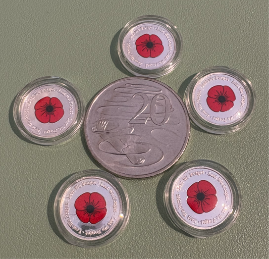 Mini Silver 1 gram round bullion - Red Poppy