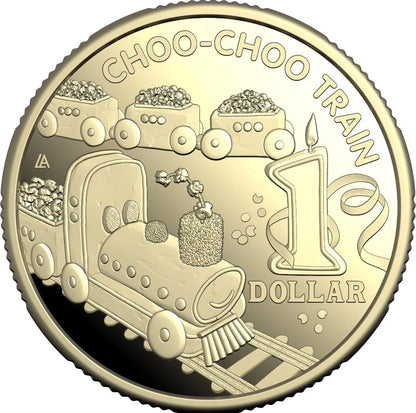 2025 Womens Weekly Childrens Birthday Cake Book Limited Release Folder & Tube Set With Choo Choo Train $1 Coin