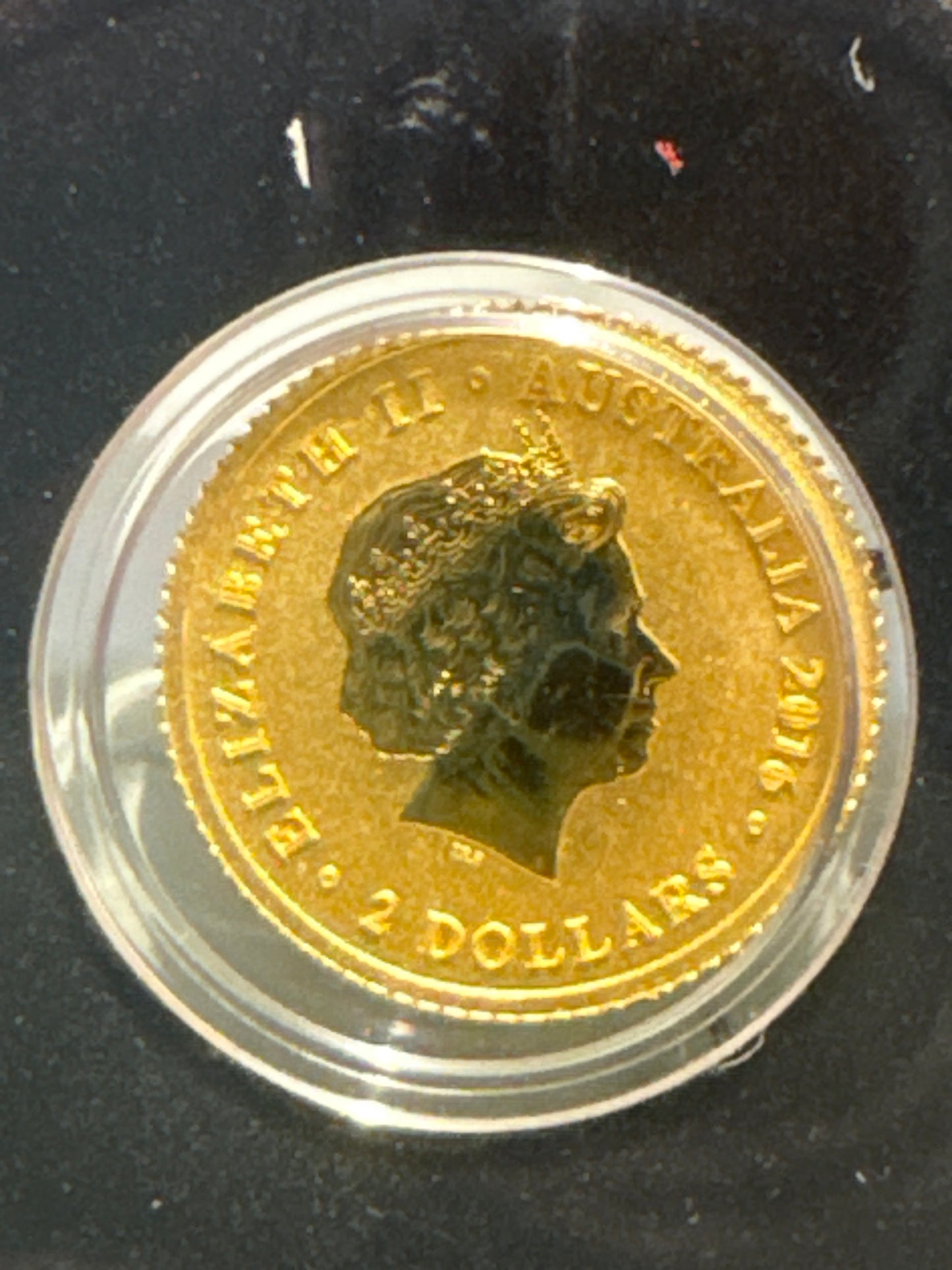 2016 $2 Australian Kangaroo Miniature Gold coin .5 grams