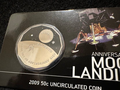 2009 Fifty Cent 40th Anniversary of The Moon Landing (50c) Uncirculated Coloured Coin