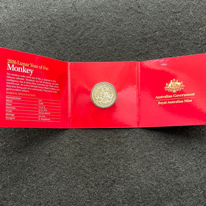 2016 Royal Australian Mint Fifty Cents 50c Lunar New Year of the Monkey Tetra-Decagonal Lunar Series Coin