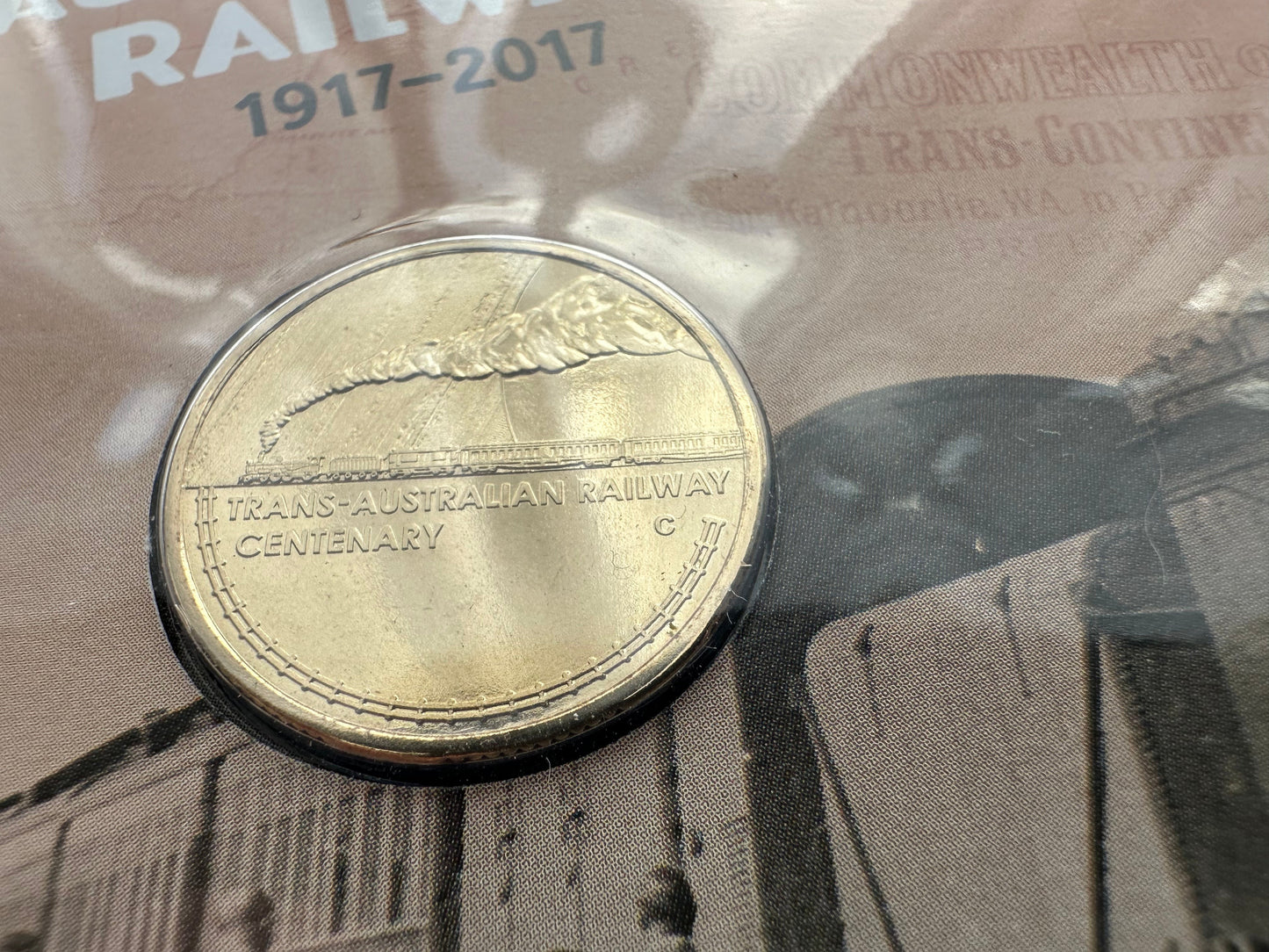 2017 $1 100th Anniversary Trans-Australian Railway 1917-2017 C mintmark PNC