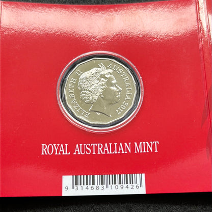 2017 Royal Australian Mint Fifty Cents 50c Lunar New Year of the Rooster Tetra-Decagonal Lunar Series Coin