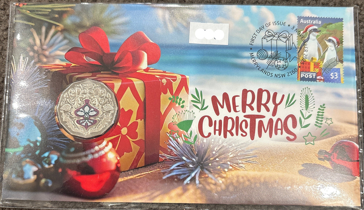 2025 50c Christmas Festive Florals Stamp and Coin Cover PNC (RAM)