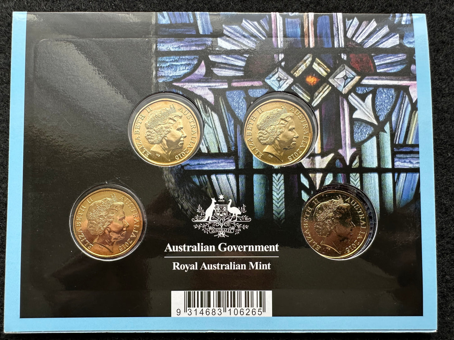 2015 Centenary of ANZACS Four $1 coin privy mark