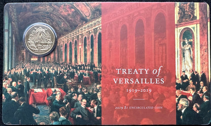 2019 $1 Treaty of Versailles 1919 - 2019 coin on card