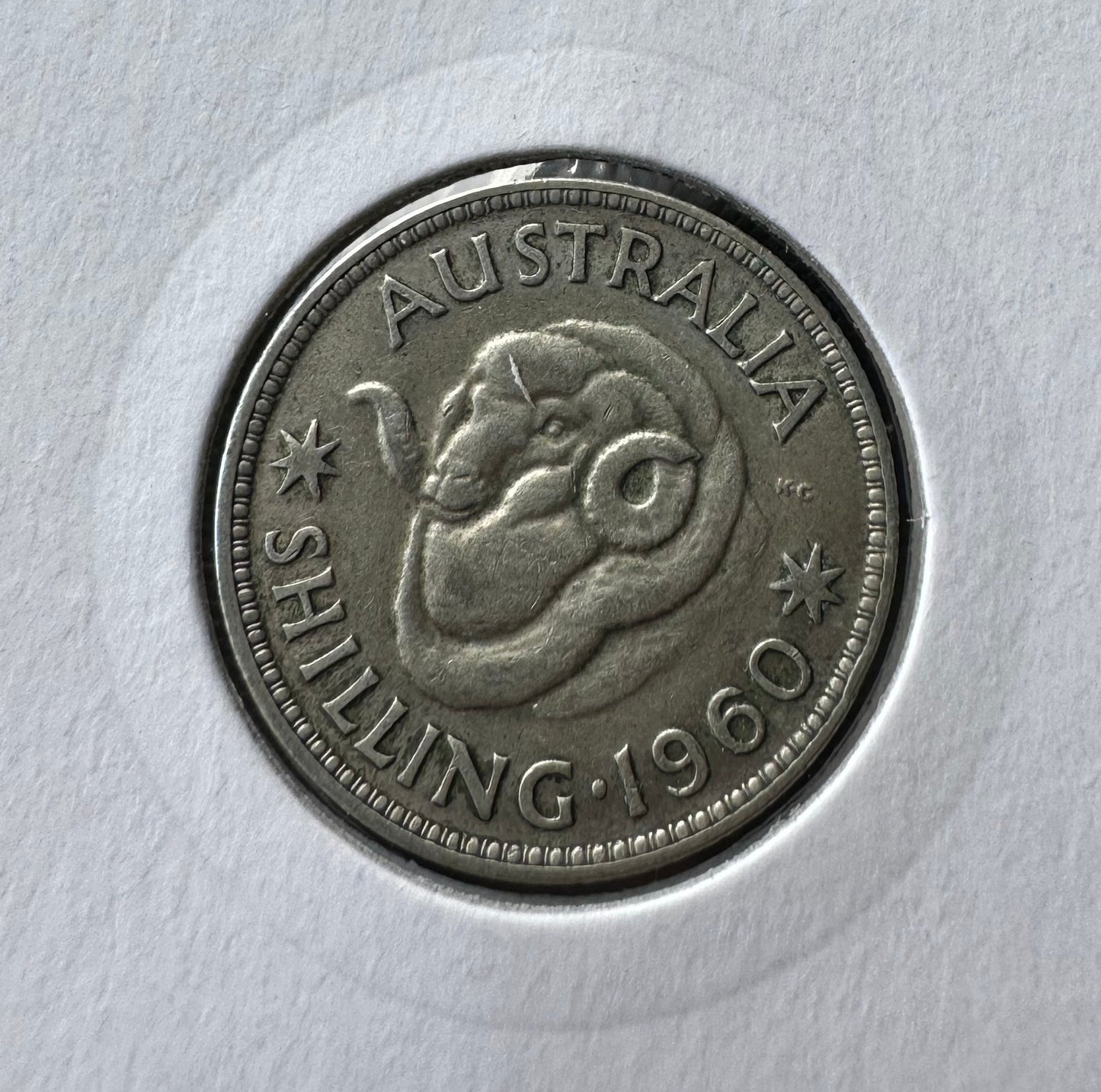 1960 Australian Queen Elizabeth II Shilling Silver