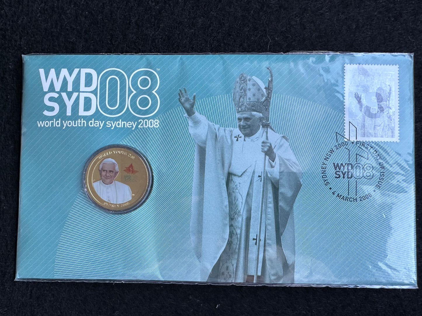 2008 $1 World Youth Day Coin & Stamp Cover PNC